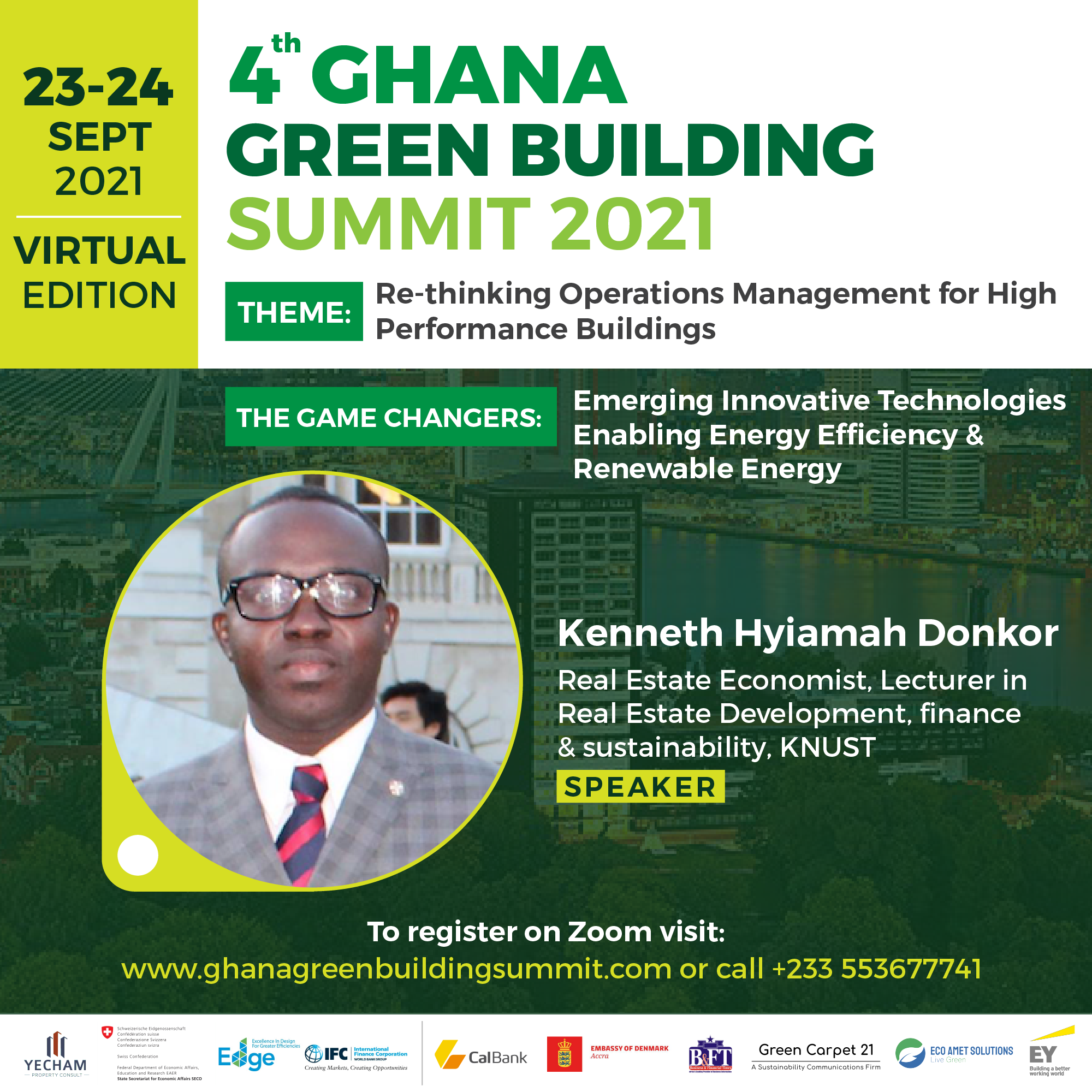 Dr DonkorHyiaman will be speaking at the 4th Ghana Green